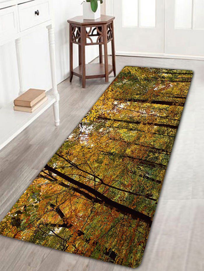 

Forest Pattern Flannel Skidproof Rug, Yellow green