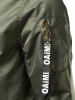 Zipper Up Bomber Jacket with Pocket Detail -  