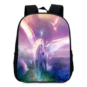 Padded Strap Unicorn Printed Backpack