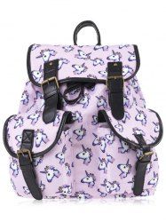 Emoji Unicorn Print Backpack