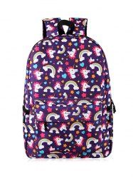 Padded Strap Unicorn Print Backpack