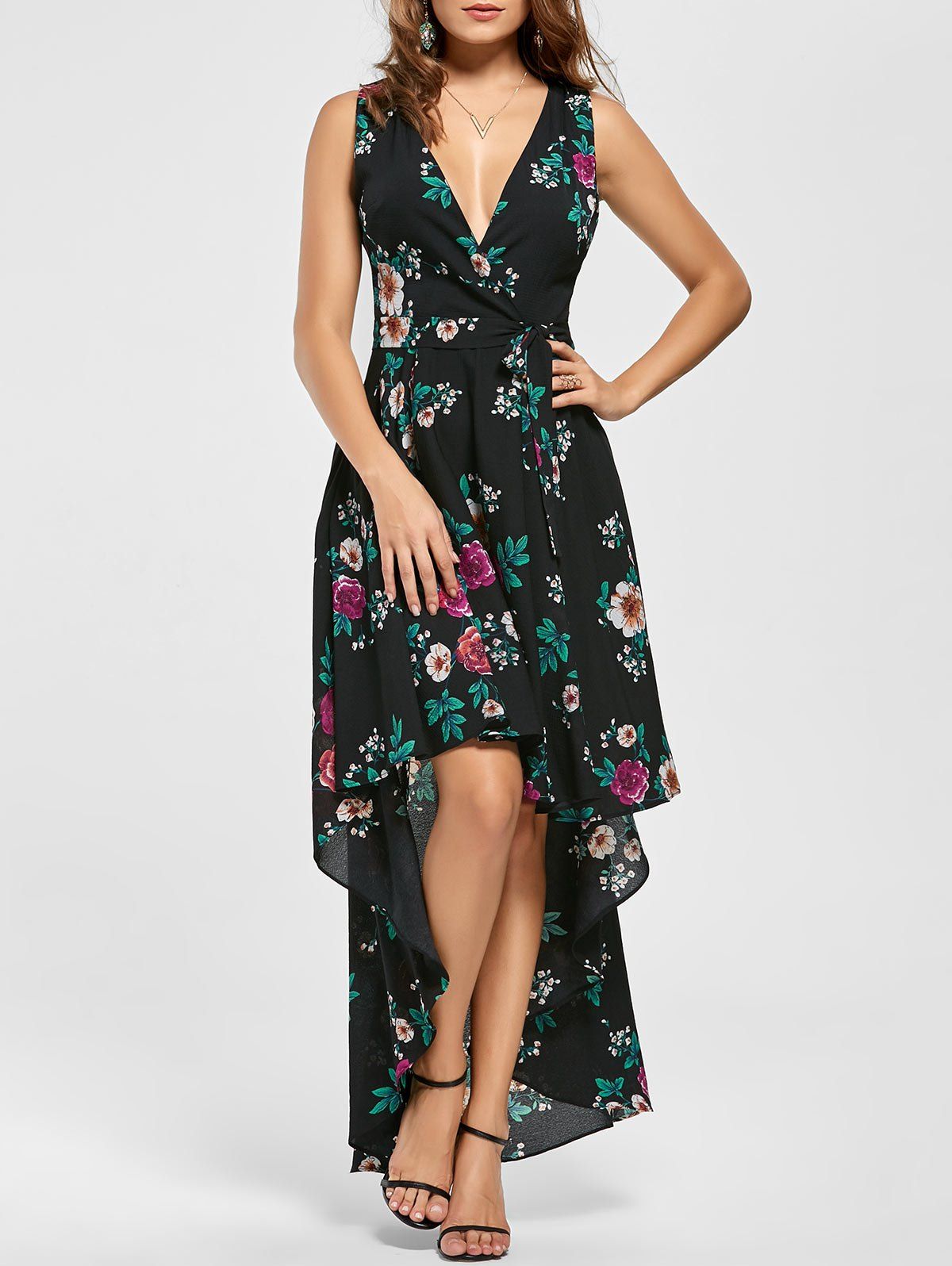 Floral High Low Dress [34% OFF] | Rosegal