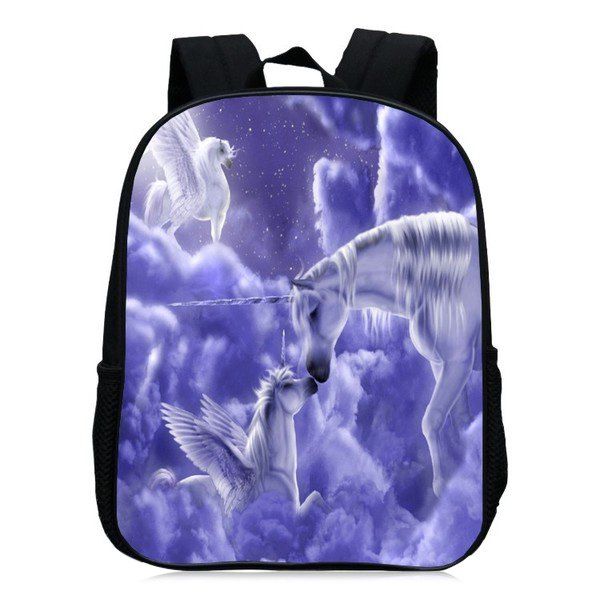 

Padded Strap Unicorn Printed Backpack, Purple