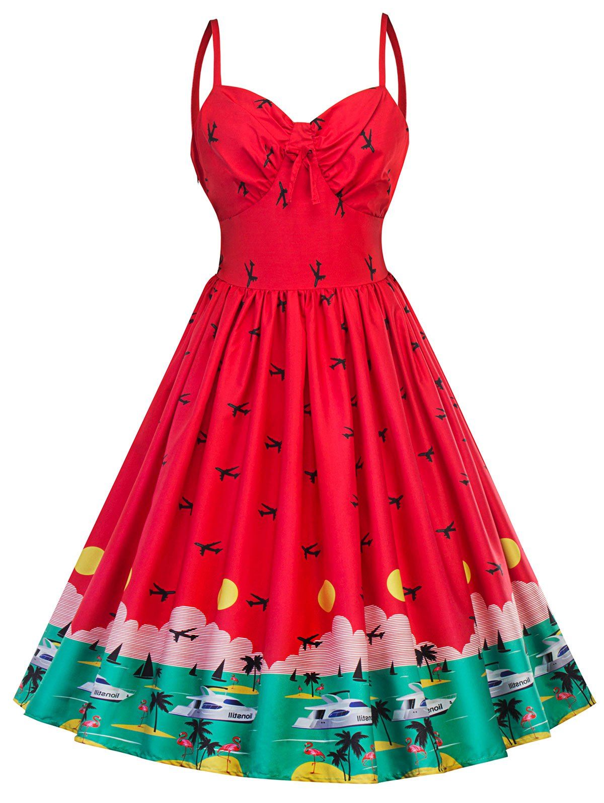 Hot Vintage Watermelon Pin Up Swing Dress  