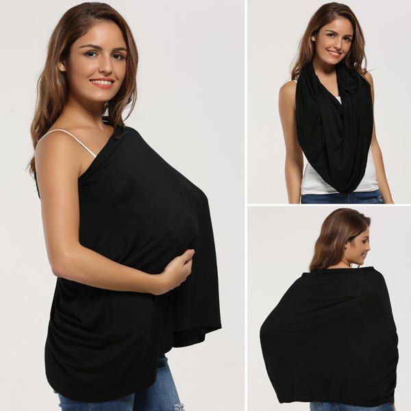

Breastfeeding Portable Nursing Cover Scarf, Black