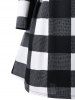 Plaid Notched Collar Skirt Coat -  
