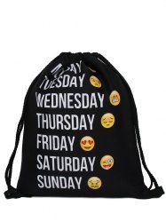 Funny Emoji Printed Drawstring Bag