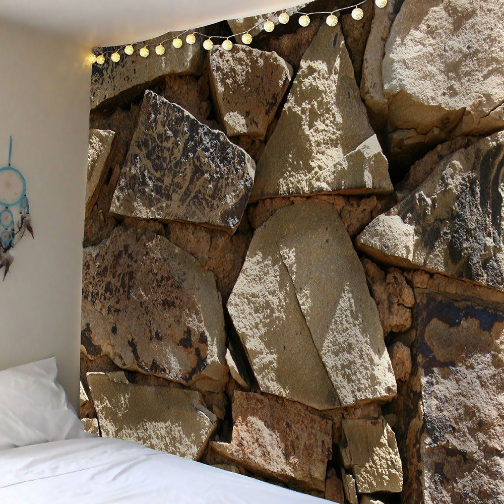 

Big Stone Print Waterproof Wall Art Tapestry, Gray