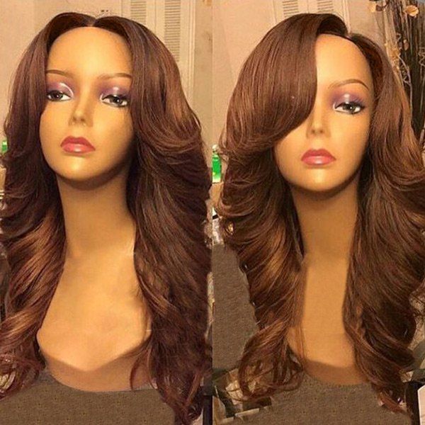 

Free Part Long Wavy Synthetic Wig, Brown