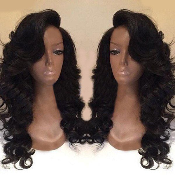 

Deep Side Part Long Body Wave Synthetic Wig, Black