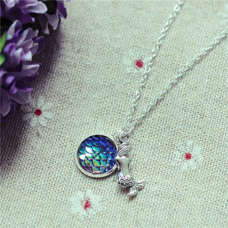 

Sparkly Mermaid Scales Pendant Necklace, 11#