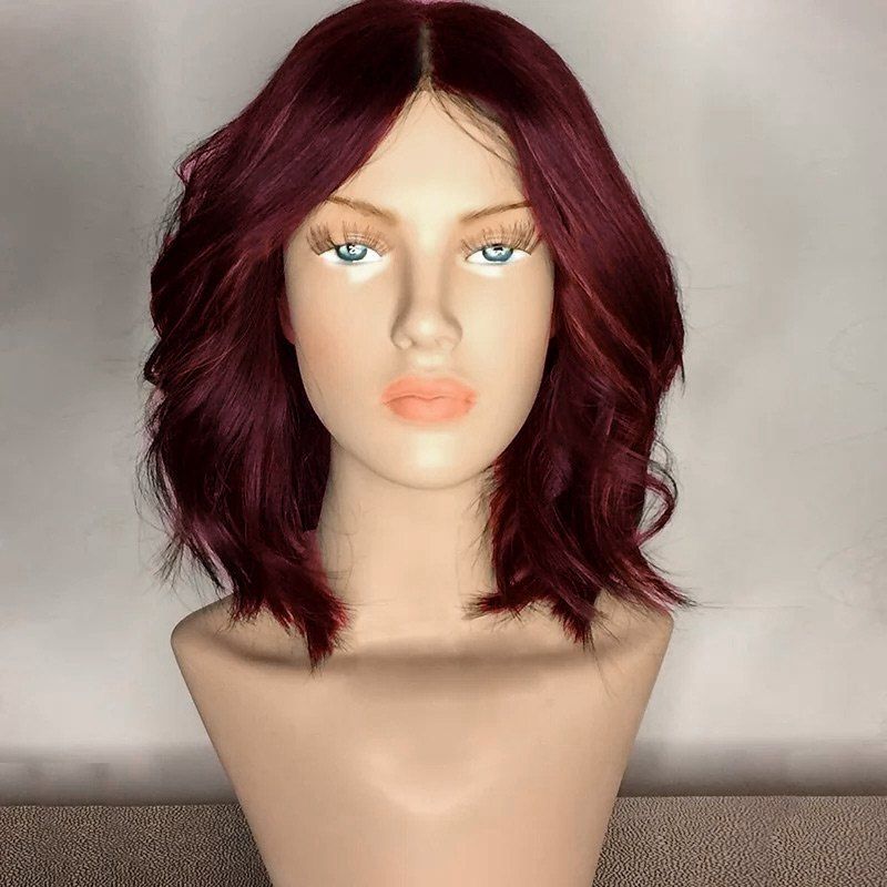 

Center Part Medium Shaggy Wavy Synthetic Wig, Wine red