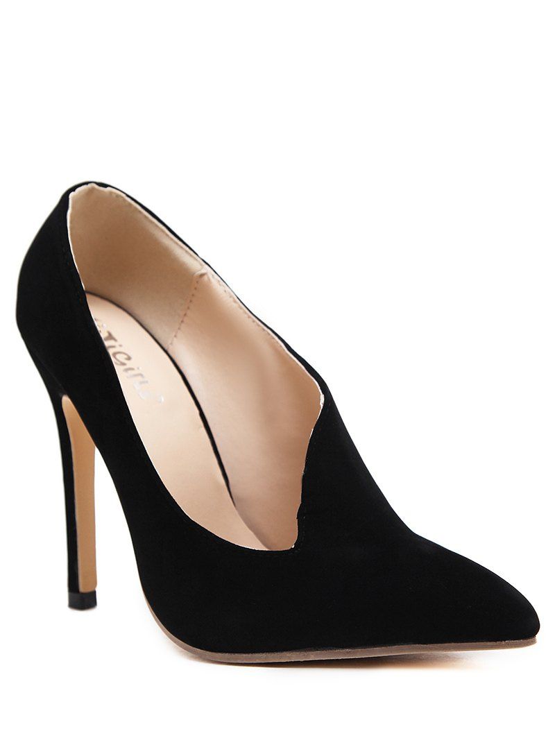 [40% OFF] V Shape Stiletto Heel Pumps | Rosegal