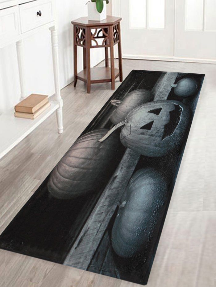 

Halloween Pumpkins Pattern Anti-skid Water Absorption Area Rug, Gray