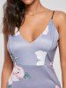 Off Fitted Floral Backless Slip Dress Rosegal