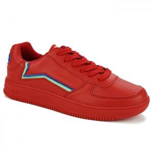 Breathable Colour Block Faux Leather Casual Shoes