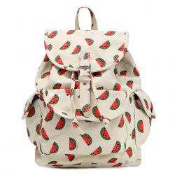 Canvas Fruit Printed Backpack