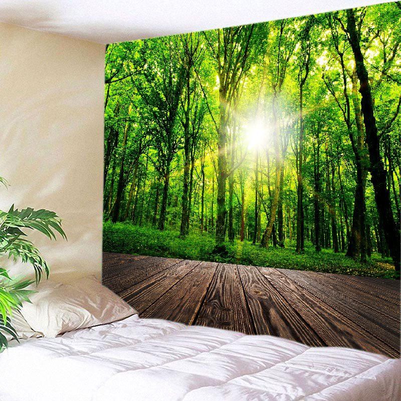 

Forest Wood Flooring Print Tapestry Wall Hanging Art Decoration, Green