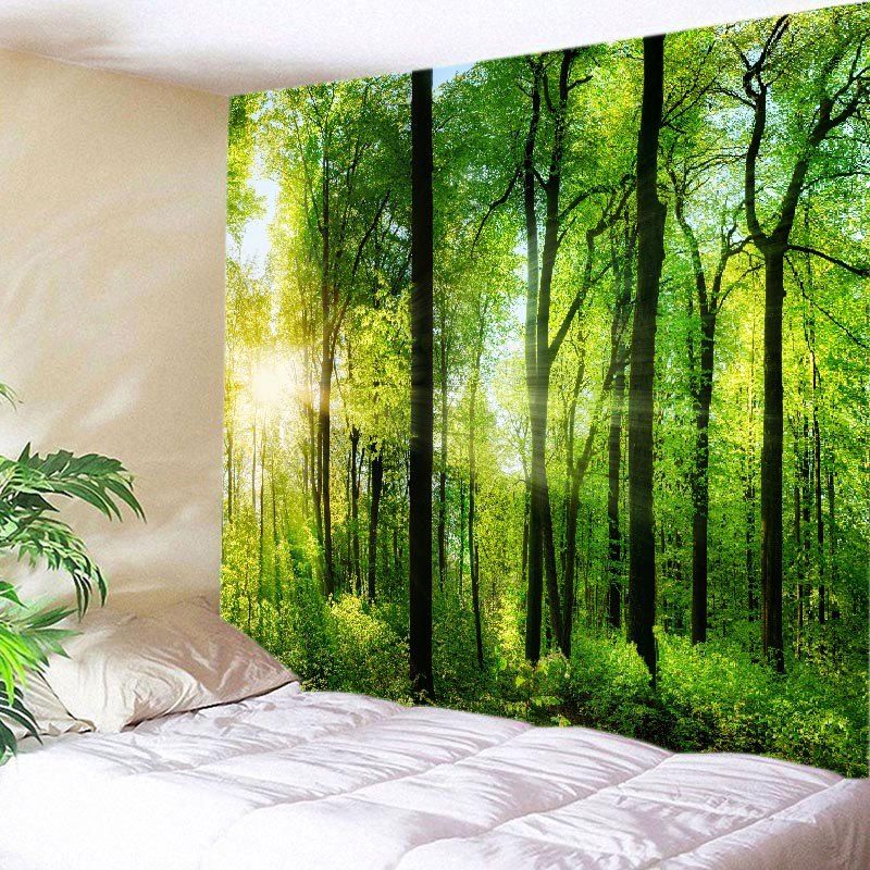 58% OFF Sun Forest Print Tapestry Wall Hanging Art ...