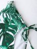 Ensemble Bikini à Taille Haute Imprimé Feuille Tropacale -  