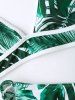 Ensemble Bikini à Taille Haute Imprimé Feuille Tropacale -  