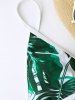 Ensemble Bikini à Taille Haute Imprimé Feuille Tropacale -  