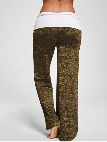 

Foldover Heather Palazzo Pants, Brown