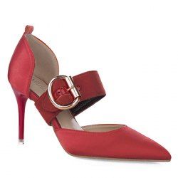 Belt Buckle Mini Heel Pumps