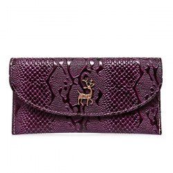 Faux Leather Embossed Clutch Wallet