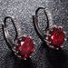 Rhinestone Inlaid Faux Gemstone Drop Earrings -  