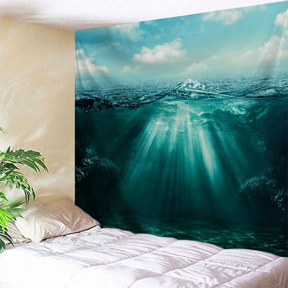 

Ocean View Wall Hanging Tapestry Home Decoration, Pine green