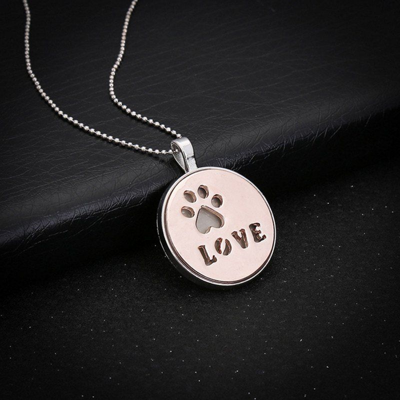 

Glow in the Dark Claw Footprint Love Necklace, Rose gold