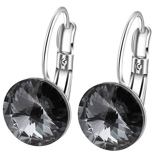 

Faux Diamond Drop Clip Earrings, Black
