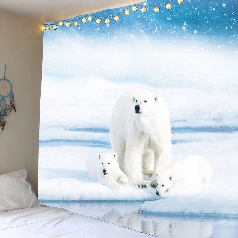 

Polar Bear Waterproof Wall Art Tapestry, White
