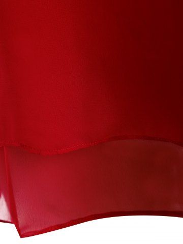 

Plus Size Beaded Chiffon Tunic Top, Red