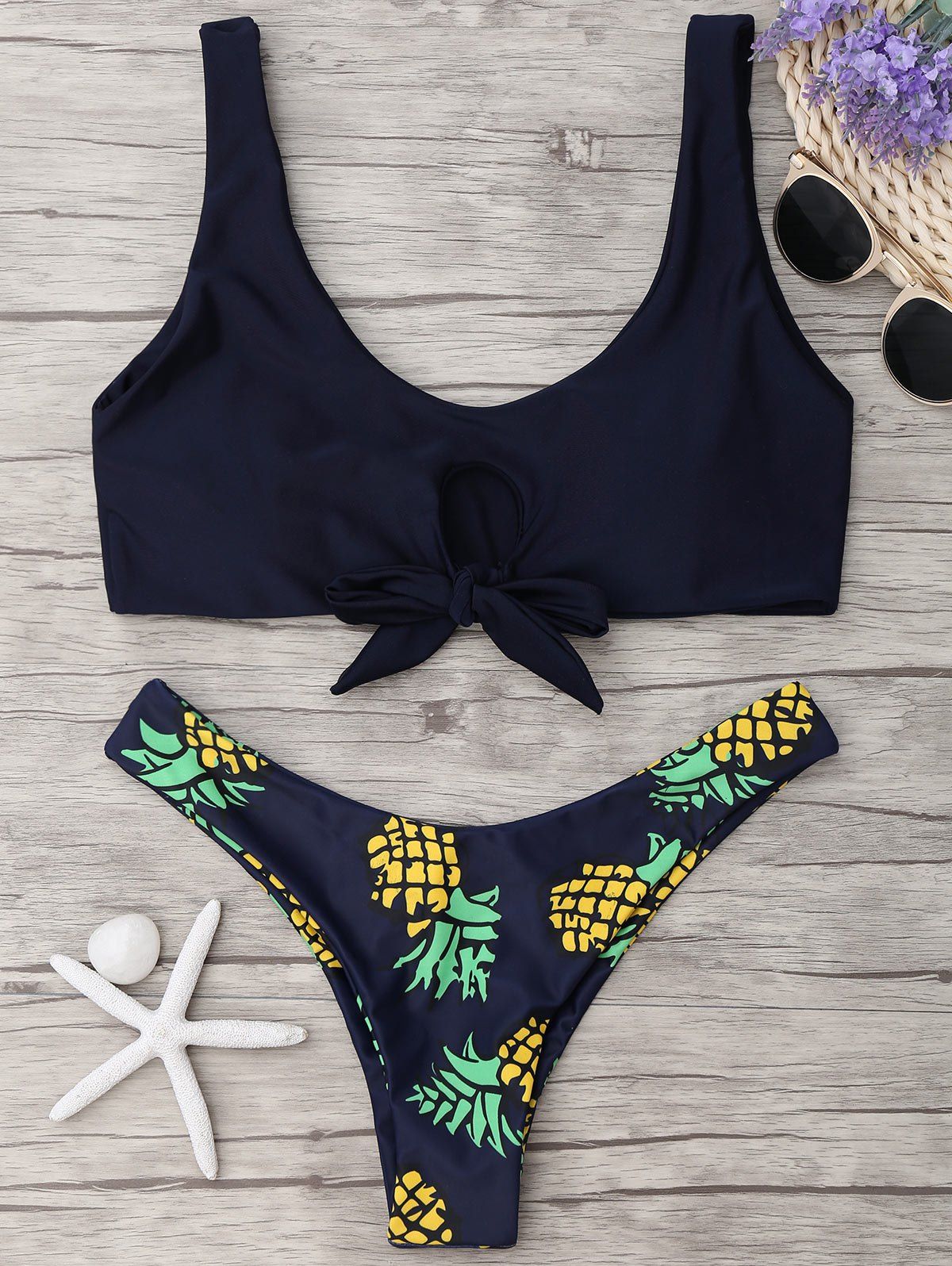 Бикини С Принтом Пурпурно-синий S