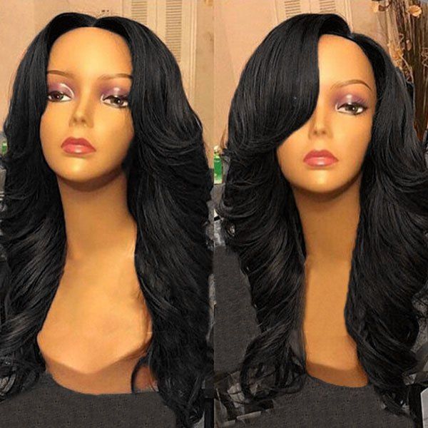 

Free Part Long Wavy Synthetic Wig, Black