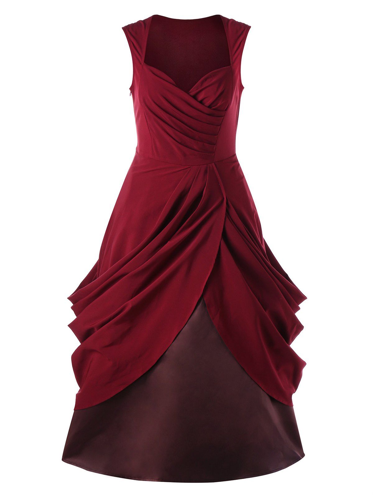 

Ruched Vintage Sweetheart Party A Line Dress, Red