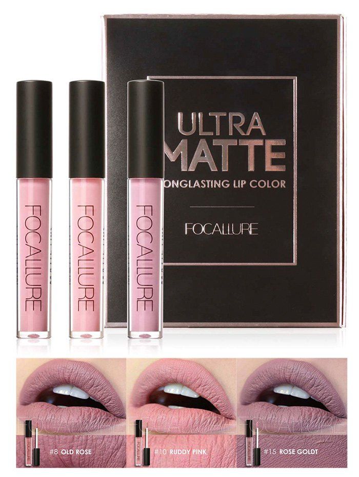 

3Pcs Metallic Color Waterproof Moisturize Lip Glaze Set, #02