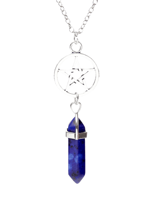 

Natural Stone Star Circle Pendant Necklace, Royal