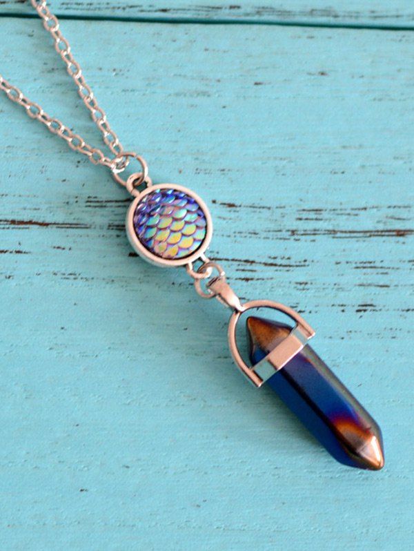 

Natural Stone Mermaid Scale Collarbone Necklace, Brown