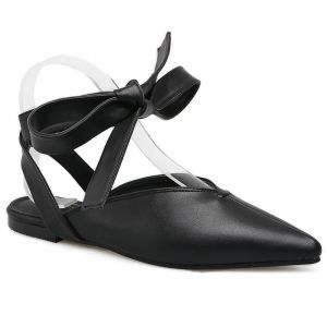 Point Toe Slingback Lace Up Flats