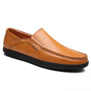 Faux Leather Slip On Casual Shoes