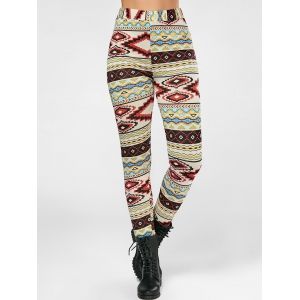 

Geometrical Print High Waisted Leggings, Colormix