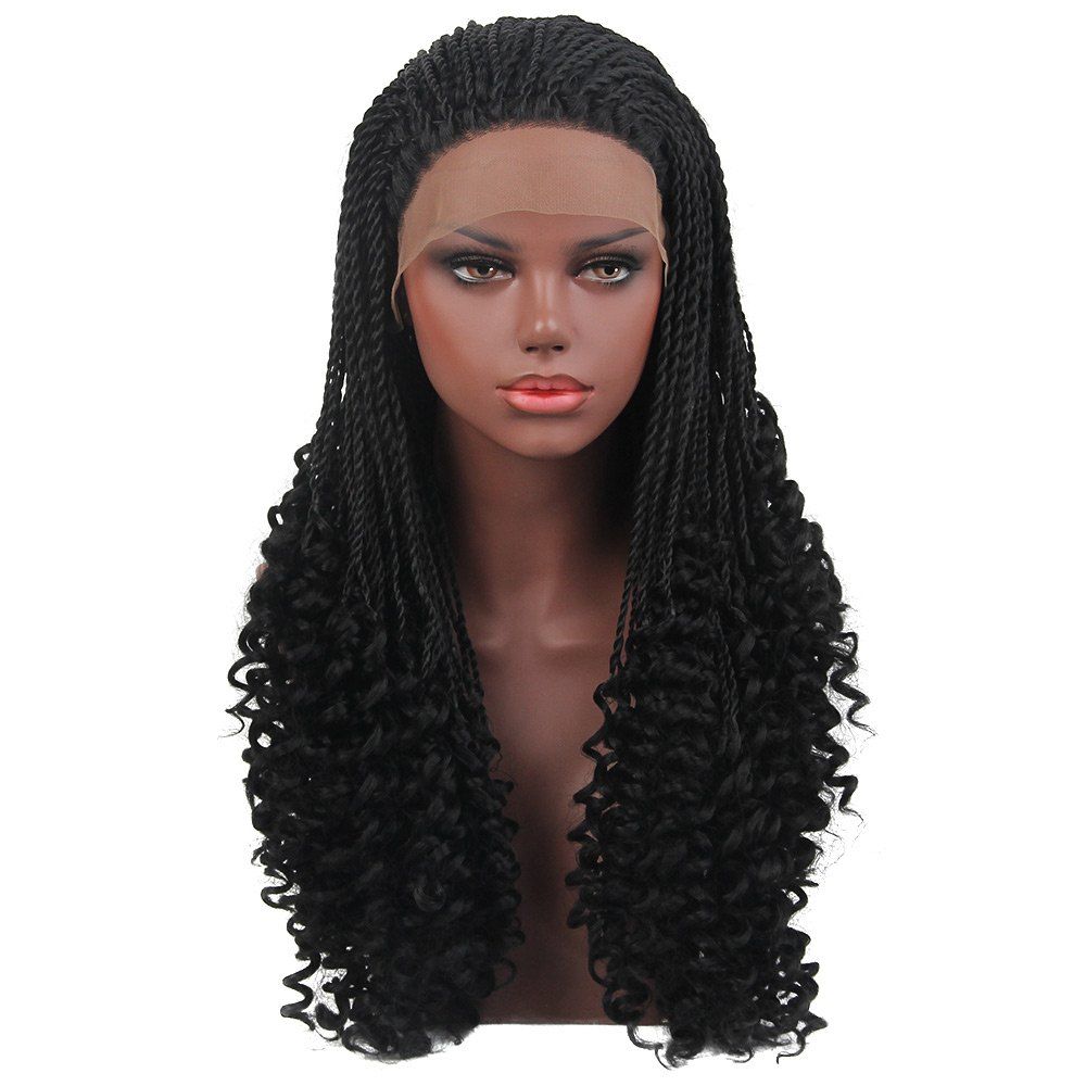 [31 OFF] Long Twisted Curly Braids Lace Front Synthetic Wig Rosegal
