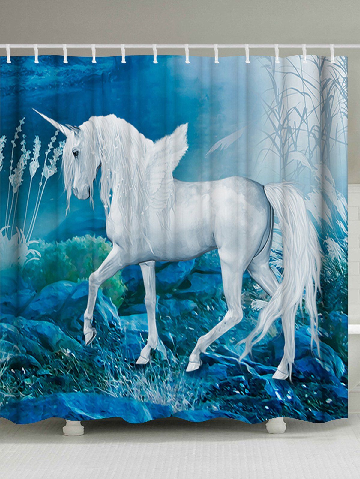 [22 OFF] Dreamlike Unicorn Bath Shower Curtain With Hooks Rosegal