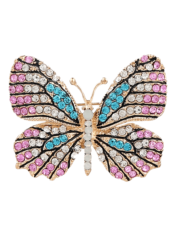 

Sparkly Rhinestone Butterfly Brooch, Pink