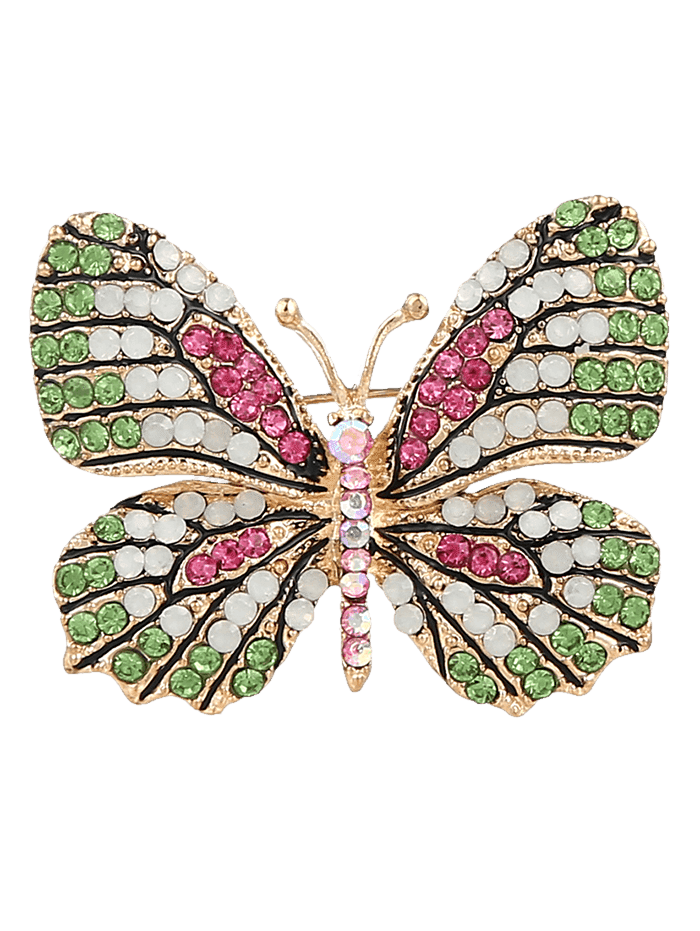 

Sparkly Rhinestone Butterfly Brooch, Green