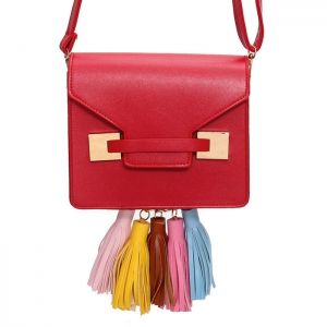 Metal Detail Tassels Crossbody Bag