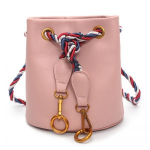 Drawstring Metal Rings Bucket Bag